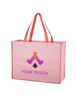 Custom Durable Matte Laminated Polypropylene Tote Bag 13.75" H x 18" W x 5.5" D 