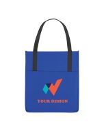 Custom Durable Non-Woven Shopper's Pocket Tote Bag 14.5" H x 13" W