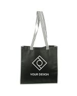Custom Durable Polypropylene Tote Bag with Striped Terylene Handles 15"H x 15" W