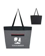 Custom Durable Stylish Heathered Polyester, Tote Bag 15.5"H x 20.75" W