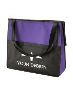 Custom Durable Two-Tone Non-Woven Zipper Tote Bag with Wide Pocket 13" H x 15" W x 4" D