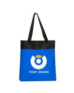 Custom Durable Two Tone Deluxe Polyester Tote Bag 15" H x 14" W