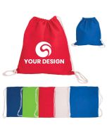 Custom Eco-Friendly Cotton Durable Drawstring Backpack 16.75"H x 15.63" W