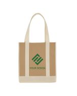 Custom Eco-Friendly Non-Woven Two-Tone Shopper Tote 13"H x 12" W