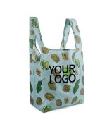 Custom Eco-friendly T-shirt 12"W x 23"H Bag Grocery Shopping Tote RPET Polyester Merchandise Bags