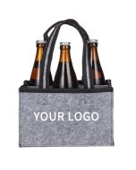 Custom Felt Wine Bag Recycled 6 Bottle Pack Bottle Carry Bag Grocery Shopping Bag
