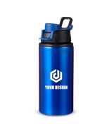 Custom Glossy Aluminum Water Bottle with Push-Pull Spout 16.9 oz 