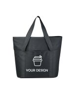 Custom Heavy Duty Zippered Polyester Canvas Tote Bag 15.5" H x 18.5" W