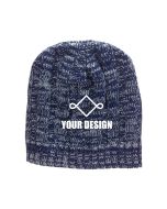 Custom Knit Heathered Beanie Cap - Warm and Stylish Winter Accessory 