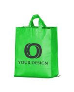 Custom Logo Eco-Friendly Folding Grocery Tote Bag 15" H x 13.5" W x 6.75" D