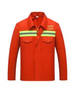 Custom Long Sleeve Green Workwear Labour Suit with Gray Reflective Strips - Design Online