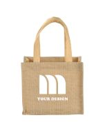 Custom Mini Jute Gift Tote Bag - Durable and Eco-Friendly 7.75" W x 6.5" H