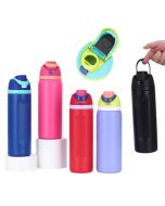 Custom Insulated Stainless Steel Water Bottle with FreeSip Straw, Push-Button Lock 32oz