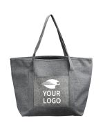 Custom Polyester Shoulder 19W x 13H Handbag Large Travel Bag Grocery Bags Shopping Tote
