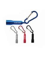 Custom Promotional Mini LED Flashlight Torch with Carabiner Keychain For Class Teaching Camping Wedding