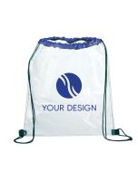Custom Rally Clear PVC Cinch Bag 15.25"H x 13.25" W