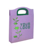 Custom Reusable Felt Bag 13.8"W x 9.4"H with Die-cut Handles Shopping Bag Grocery Tote for Gift Promotion