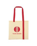 Custom Striped Economy Cotton Canvas Tote Bag 15"H x 15.75" W