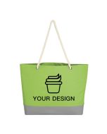 Custom Stylish Polyester Tote Bag with Cotton Rope Handles 14" H x 15.5" W