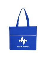 Custom Stylish Wave Design Non-Woven Shopping Tote Bag 13" H x 15" W