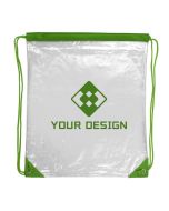 Custom Tall Clear Drawstring Cinch Pack Backpack 16"H x 13" W