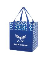Custom Water-Resistant Non-Woven Geometric Shopping Tote Bag 13" W x 15" H