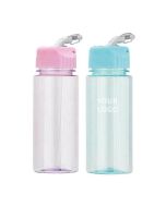 Custom Wholesale 18oz Portable Motivational Bottle Reusable Sports Plastic Bottle with Straw Carrying Ring for Outdoor Travel