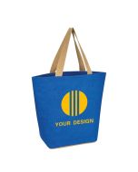 Customizable Eco-Friendly Marketplace Jute Tote Bag 14.25"x16.25" with 18" Cotton Handles