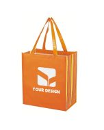 Customizable Eco-Friendly Shiny Laminated Shopper Tote Bag 15" H x 13" W x 8" D