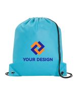Customizable Poly Pro Drawstring Tote Bag with Reinforced Corners 16.5"H x 14" W