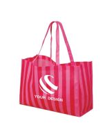 Customizable Striped Beach Style Polypropylene Tote Bag 14"H x 20" W