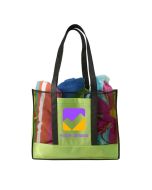 Customizable Two-Tone Non-Woven Beach Tote - Spacious & Durable with Unique Pockets