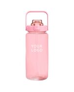 Custom BPA Free Half Gallon Water Bottle 64 oz Motivational Water Bottle with Straw & Sleeve Time Marker for Drinking
