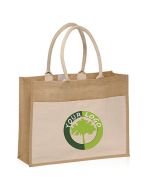 Custom Jute Canvas  Shopping Bag 17.75W x 13.75H Large Grocery Boutique Gift Bags