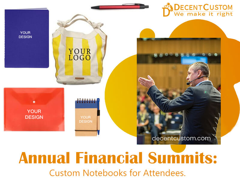 Annual Financial Summits: Custom Notebooks for Attendees.