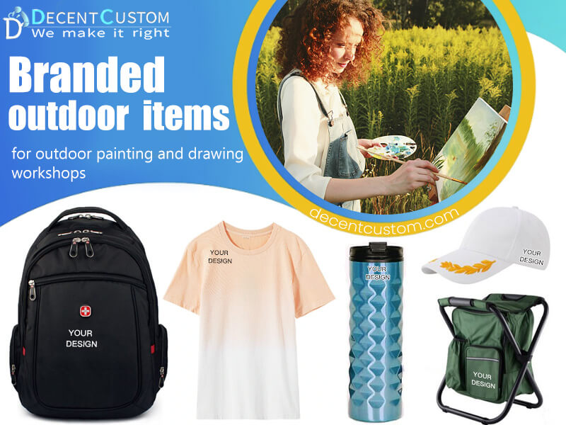 Branded outdoor items for outdoor painting and drawing workshops