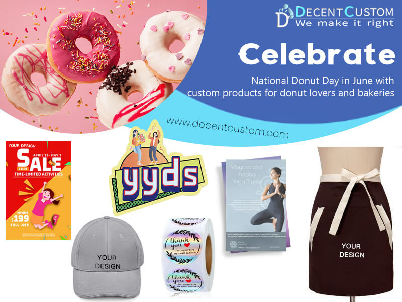 Celebrate National Donut Day in June with custom promotional products for donut lovers and bakeries