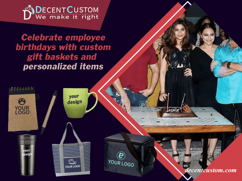 Celebrate employee birthdays with custom gift baskets and personalized Products