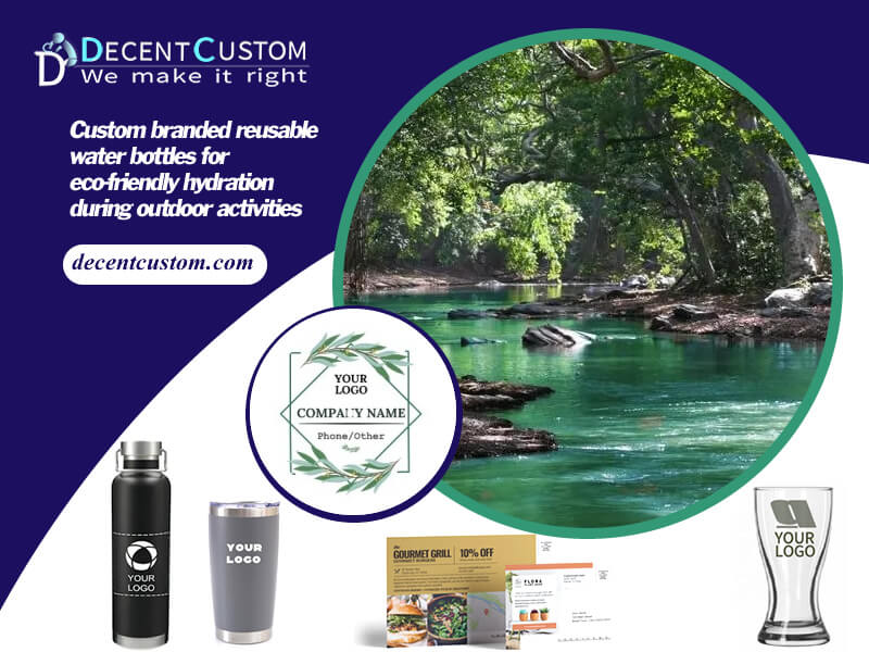 Custom branded reusable water bottles for eco-friendly hydration during outdoor activities