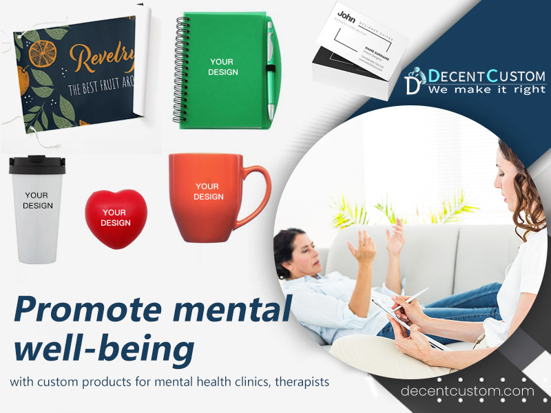 Promote mental wellbeing with custom promotional products for mental health clinics, therapists, and self-care initiatives