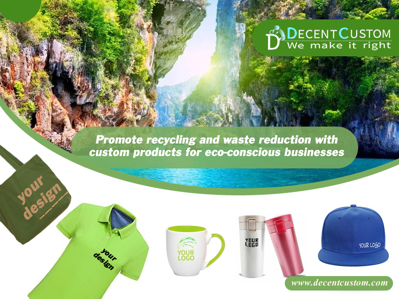 Promote recycling and waste reduction with custom promotional products for eco-conscious businesses and green initiatives