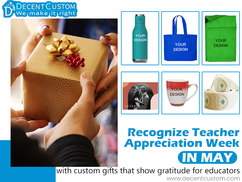 Recognize Teacher Appreciation Week in May with custom gifts that show gratitude for educators