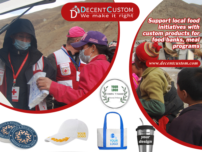 Support local food initiatives with custom promotional products for food banks, meal programs, and hunger relief organizations